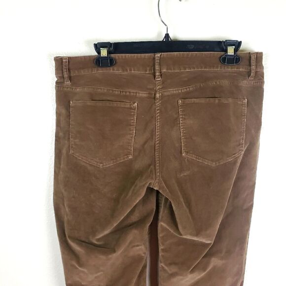 Women's J. Jill Brown Ribbed Corduroy Straight Leg Mid Rise Pants Size 12P - Picture 3 of 9